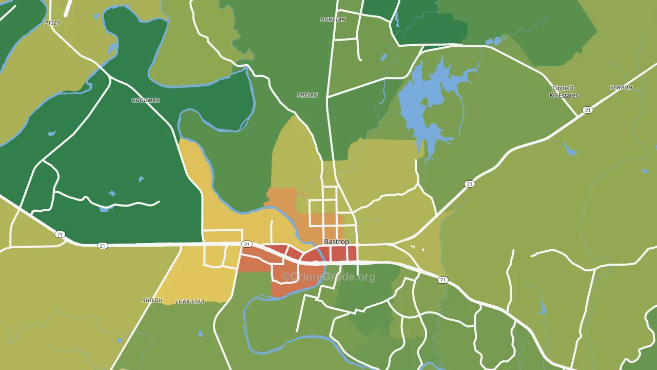 78602, TX Map of Drug-Related Crime Rates