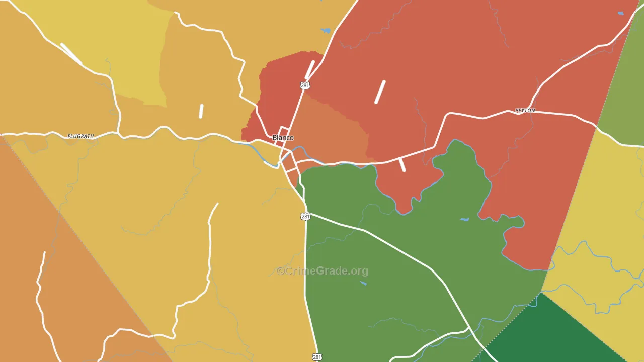 78606, TX Map of Drug-Related Crime Rates