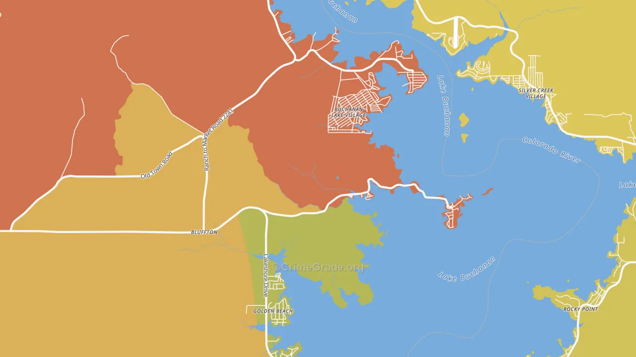 78607, TX Map of Drug-Related Crime Rates
