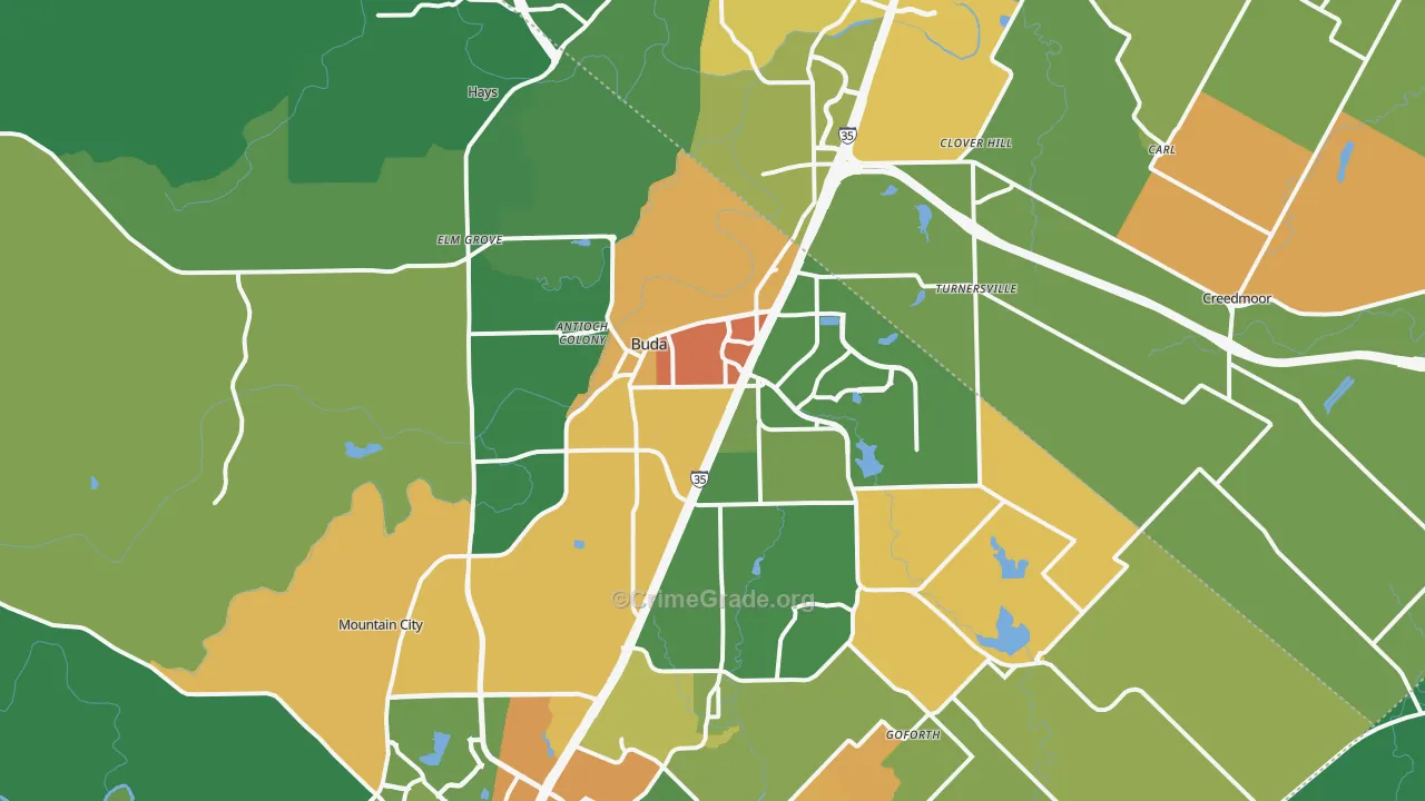 78610, TX Map of Drug-Related Crime Rates