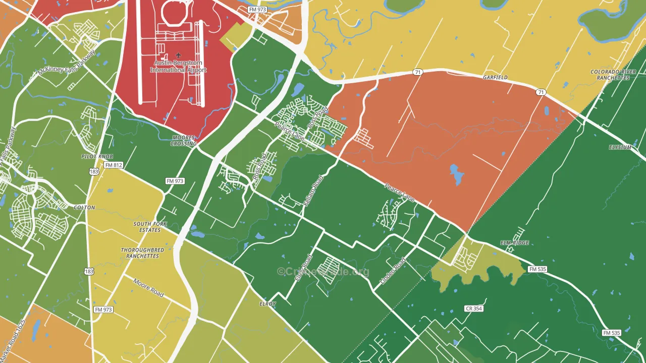 78617, TX Map of Drug-Related Crime Rates