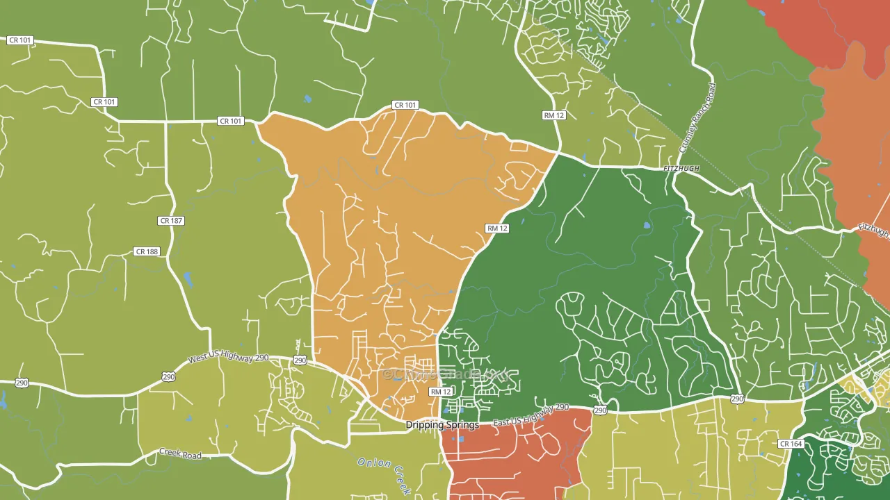 78620, TX Map of Drug-Related Crime Rates