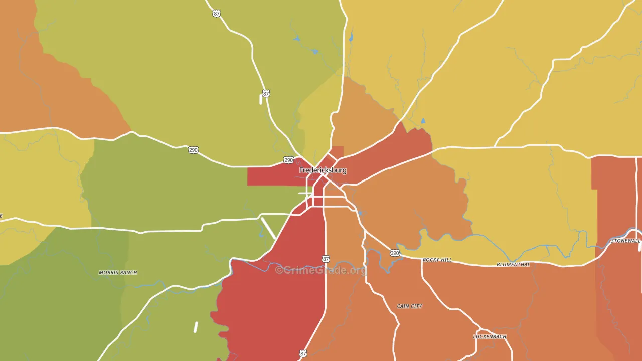 78624, TX Map of Drug-Related Crime Rates