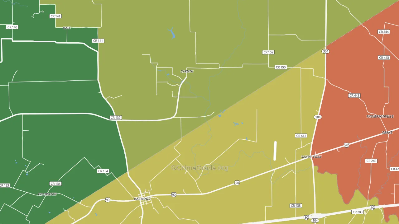 78632, TX Map of Drug-Related Crime Rates