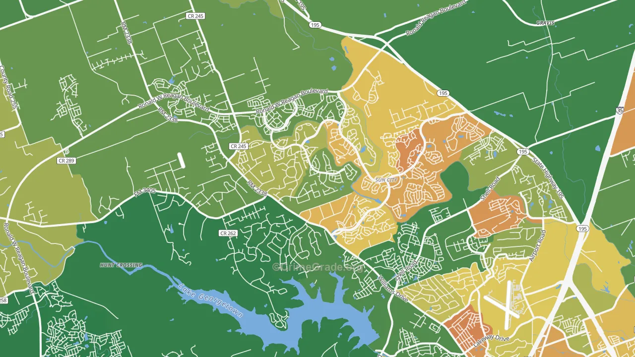 78633, TX Map of Drug-Related Crime Rates
