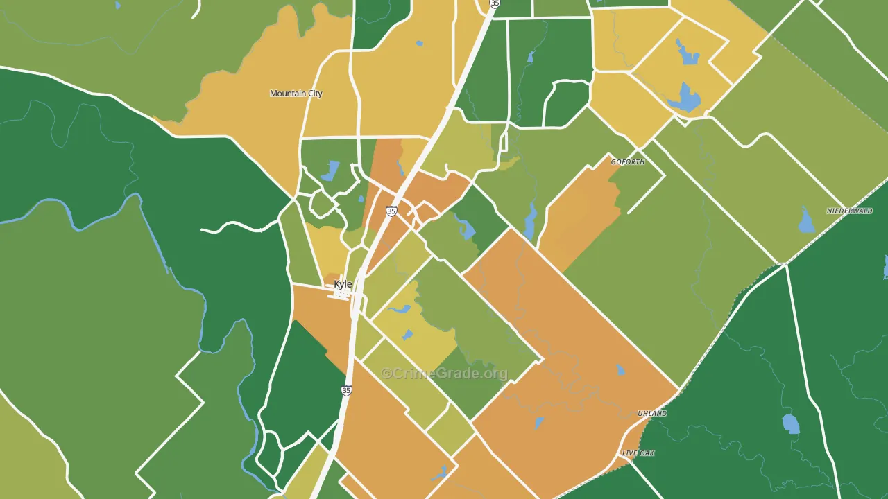 78640, TX Map of Drug-Related Crime Rates