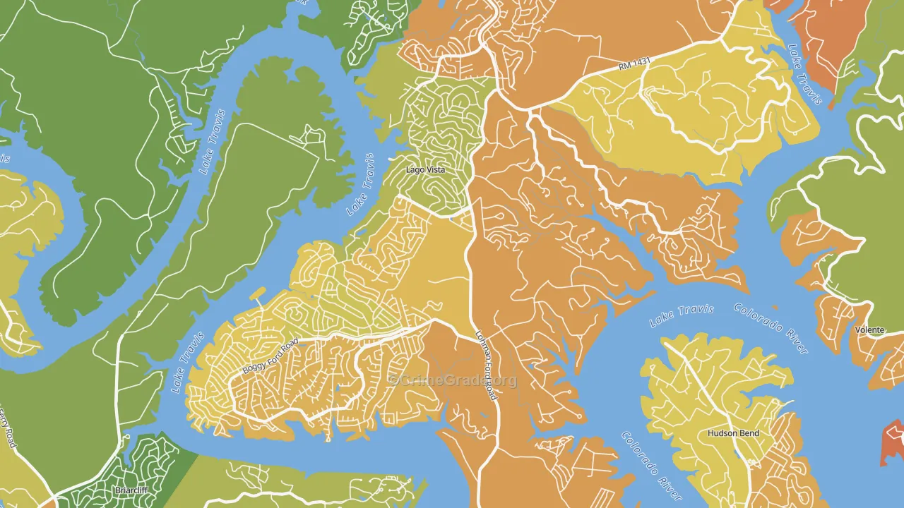 78645, TX Map of Drug-Related Crime Rates