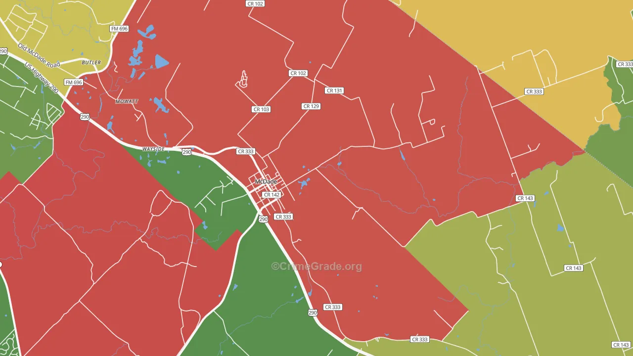 78650, TX Map of Drug-Related Crime Rates