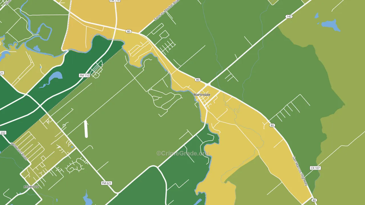 78655, TX Map of Drug-Related Crime Rates