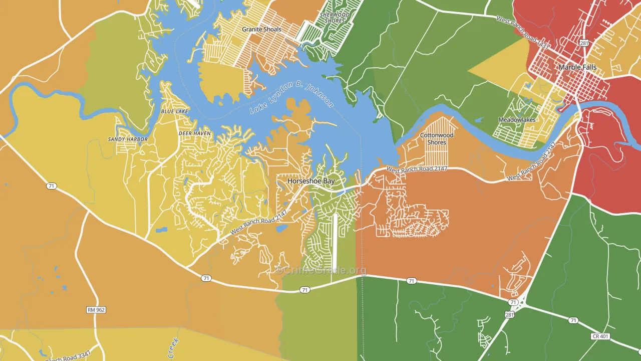 78657, TX Map of Drug-Related Crime Rates