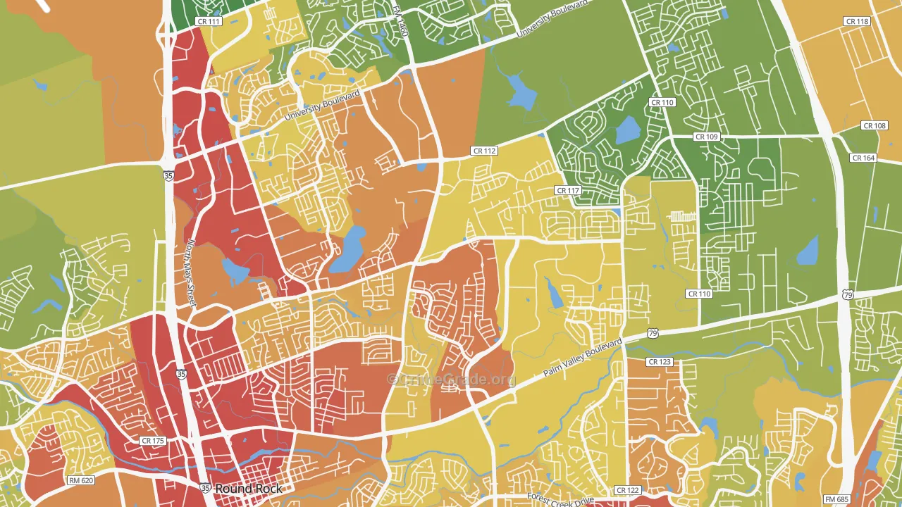 78665, TX Map of Drug-Related Crime Rates