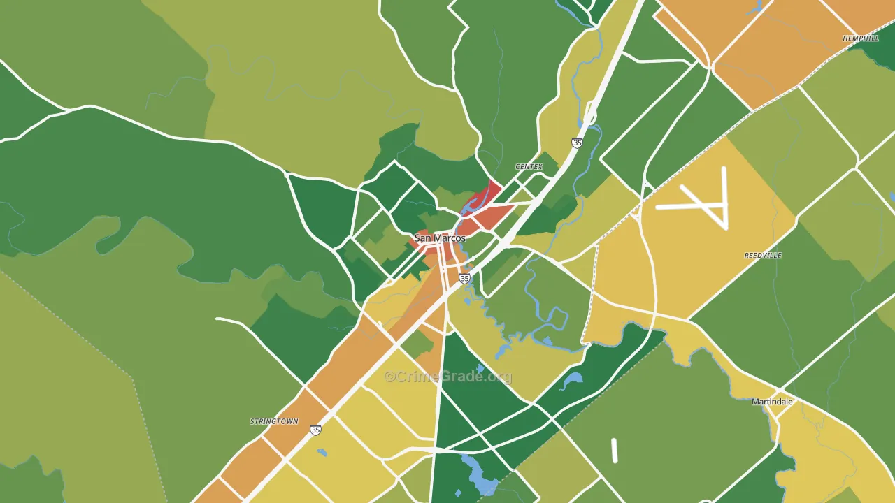 78666, TX Map of Drug-Related Crime Rates