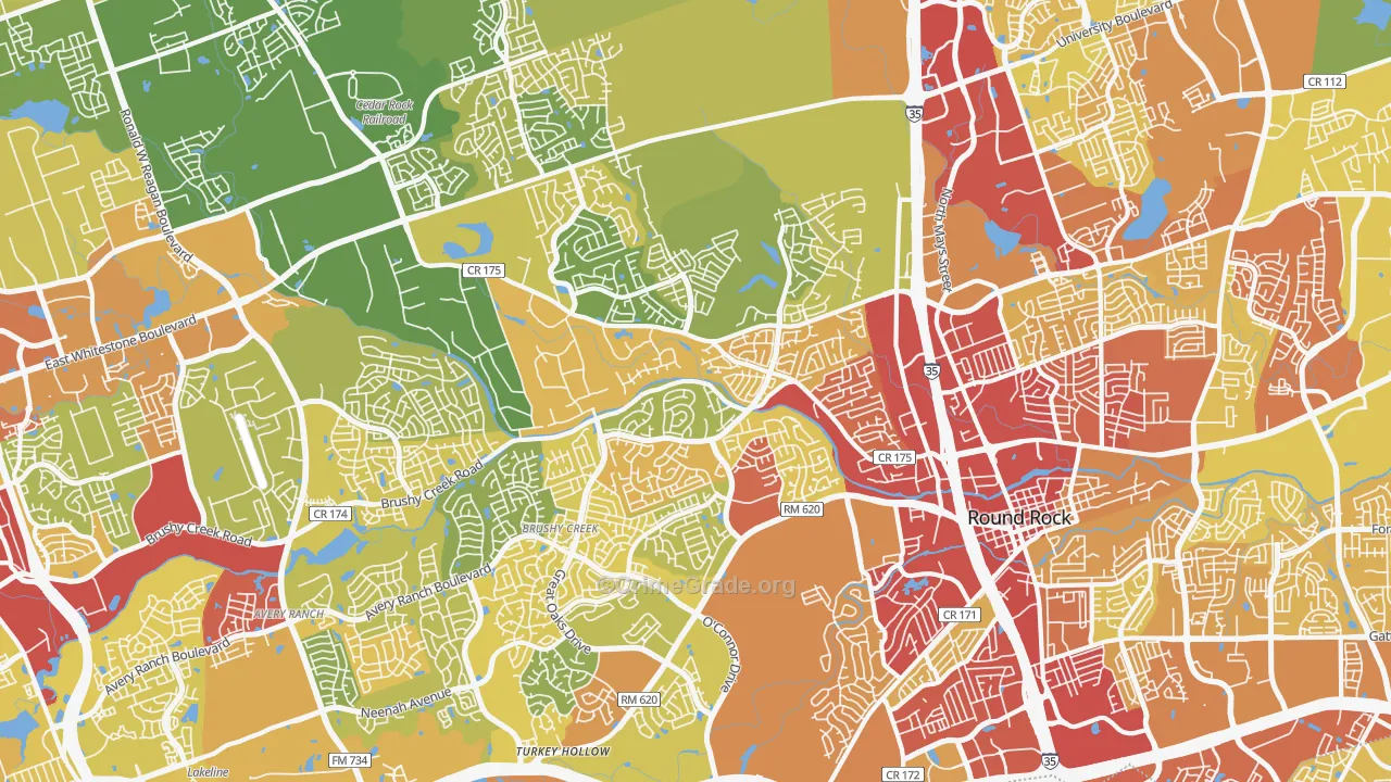 78681, TX Map of Drug-Related Crime Rates