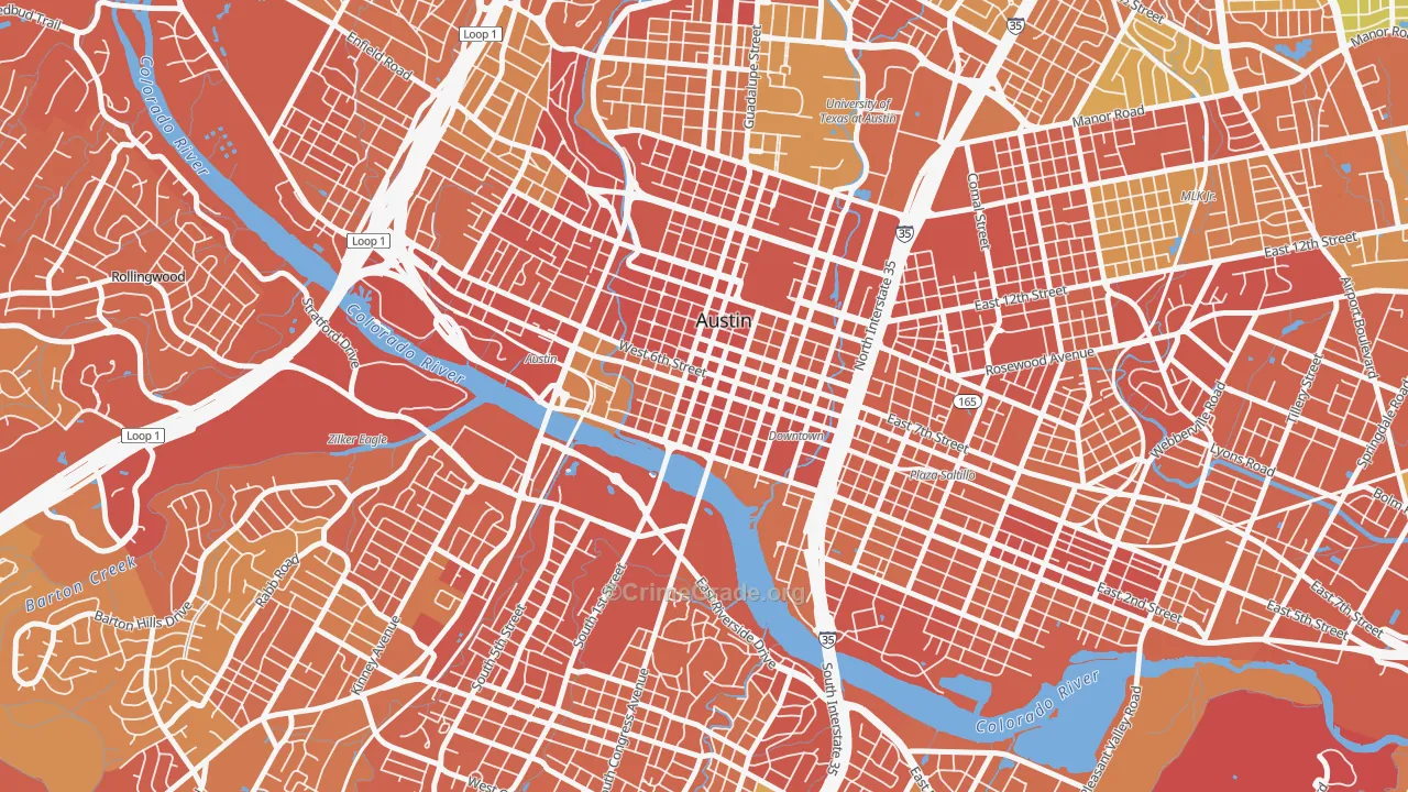 78701, TX Map of Drug-Related Crime Rates
