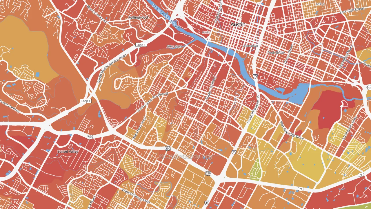 78704, TX Map of Drug-Related Crime Rates