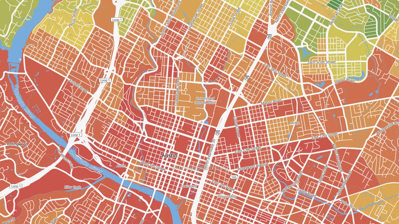 78712, TX Map of Drug-Related Crime Rates