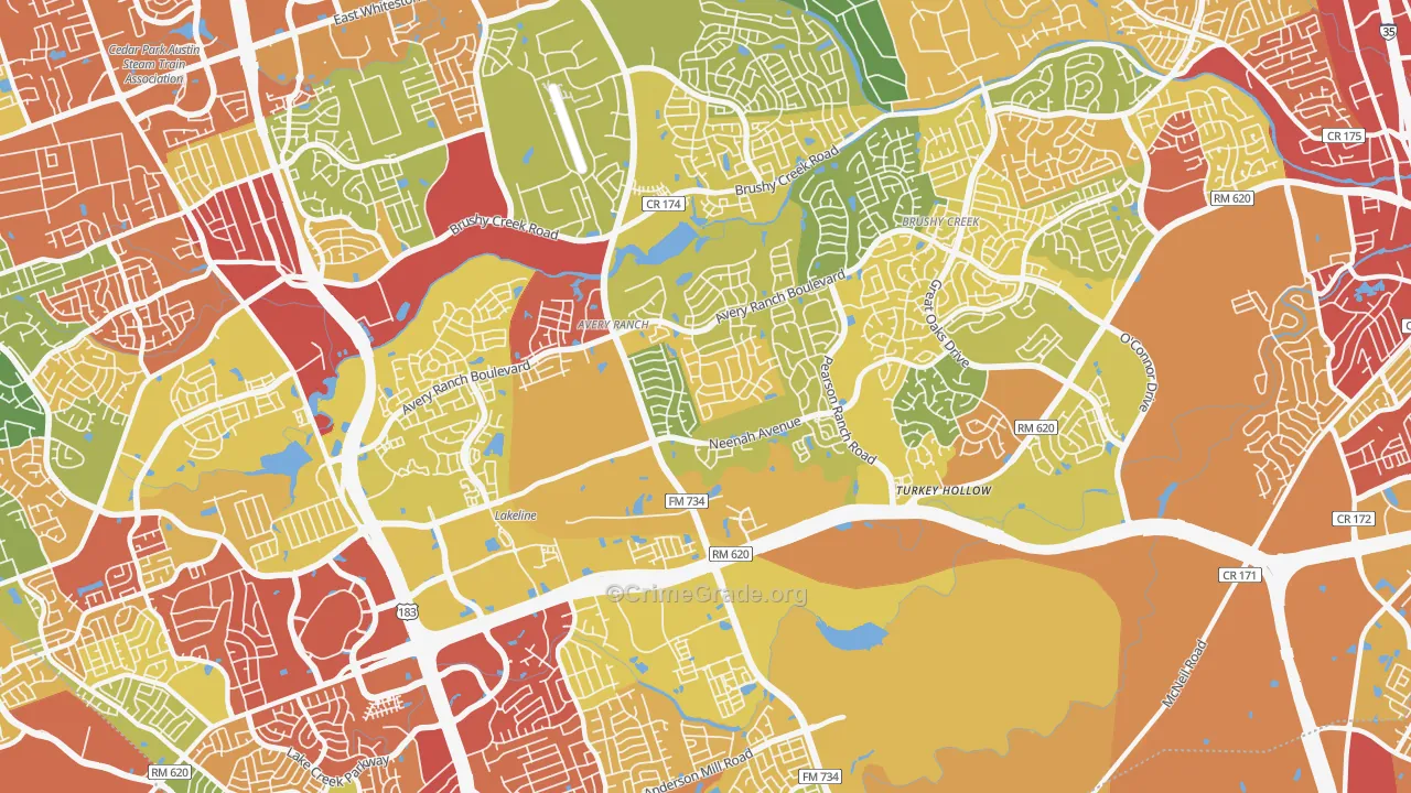 78717, TX Map of Drug-Related Crime Rates