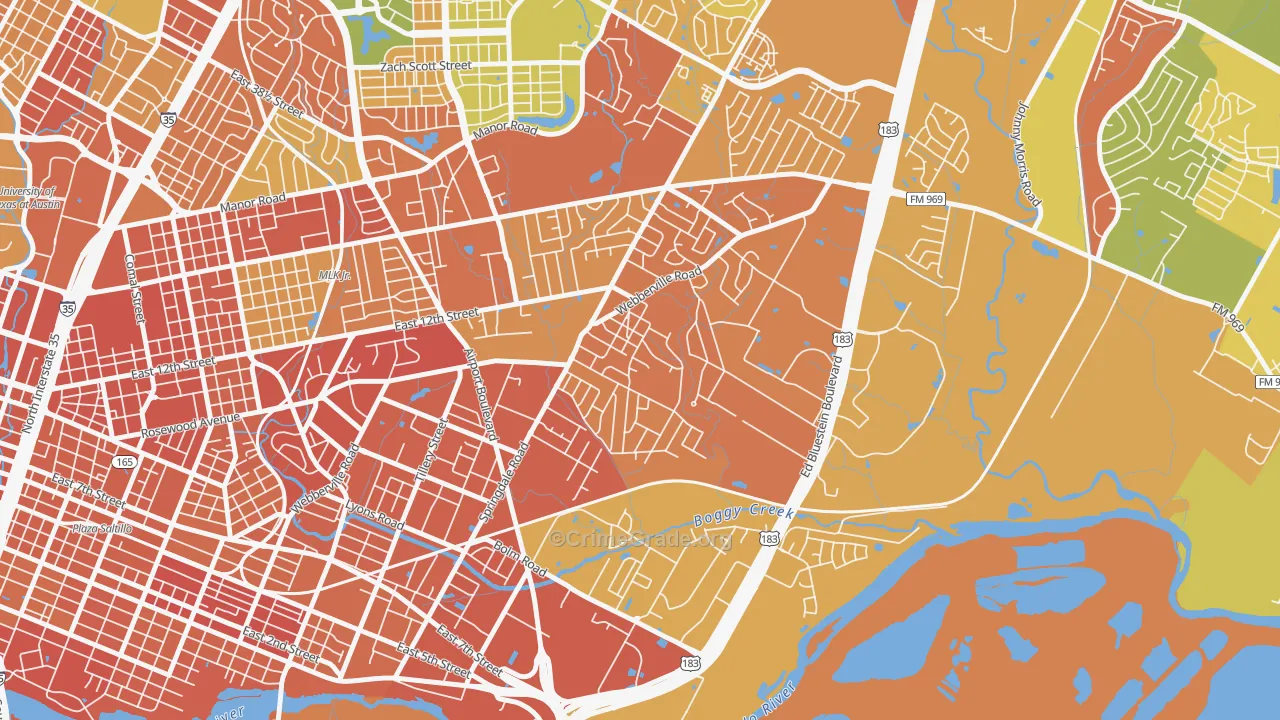 78721, TX Map of Drug-Related Crime Rates