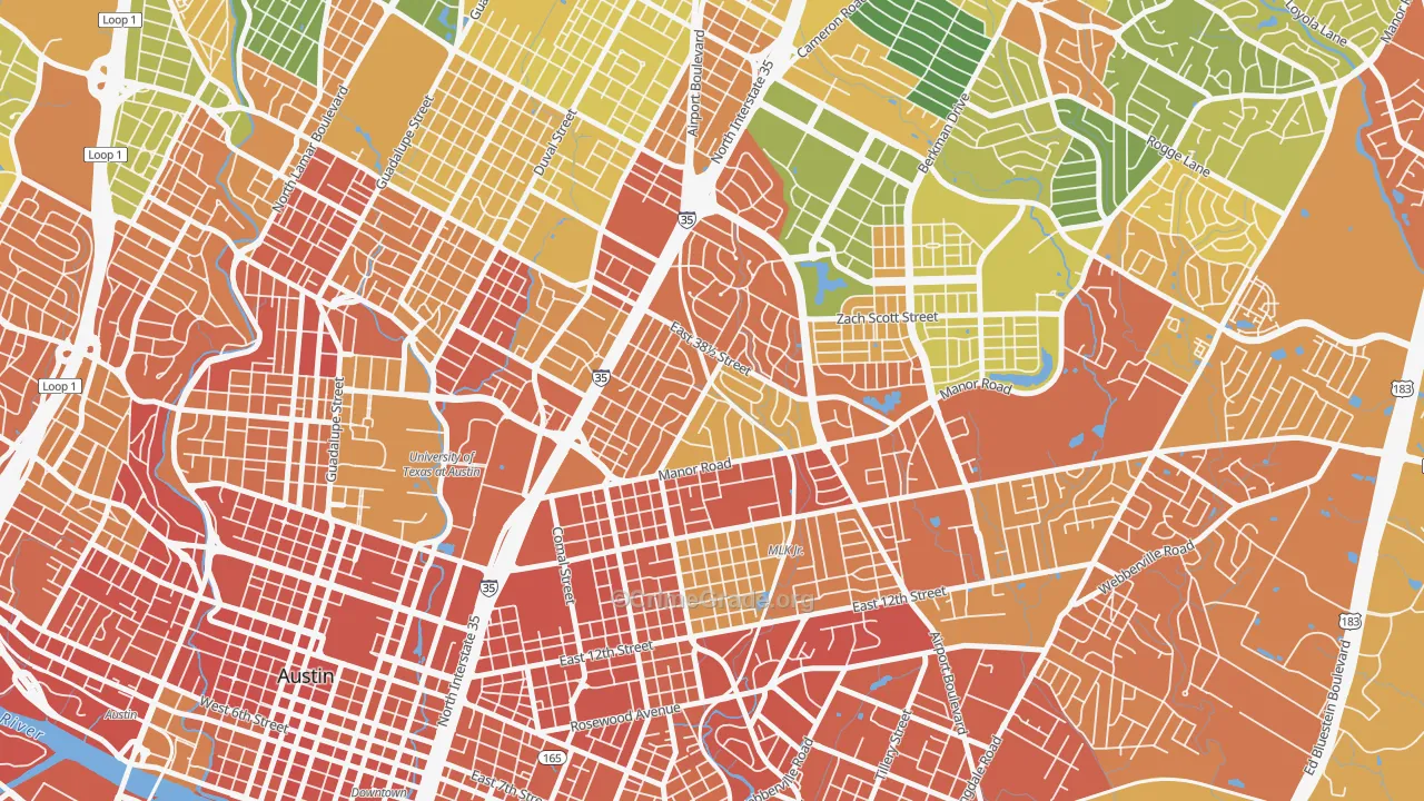 78722, TX Map of Drug-Related Crime Rates