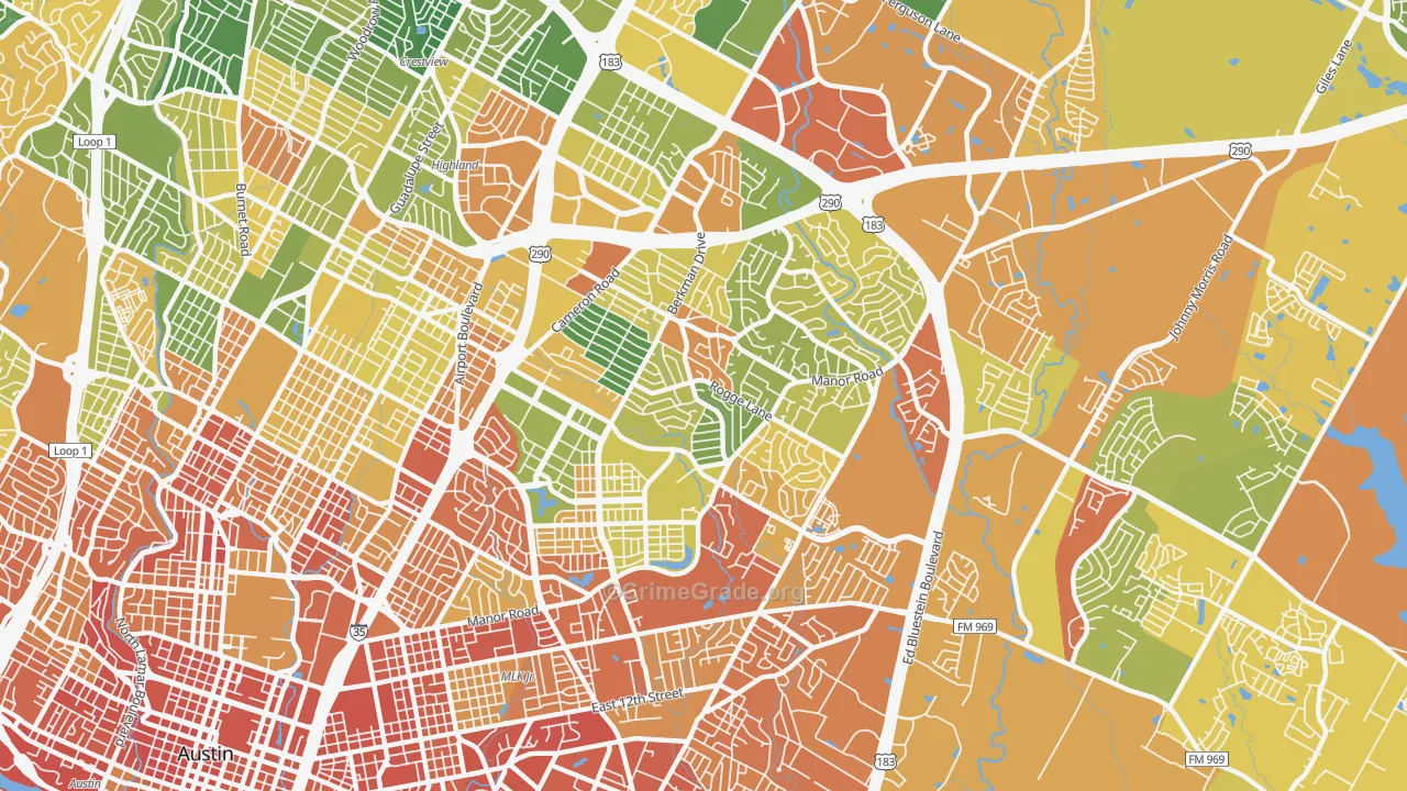 78723, TX Map of Drug-Related Crime Rates