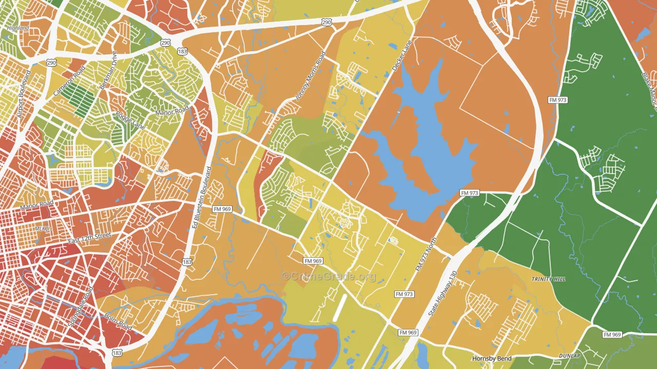 78724, TX Map of Drug-Related Crime Rates