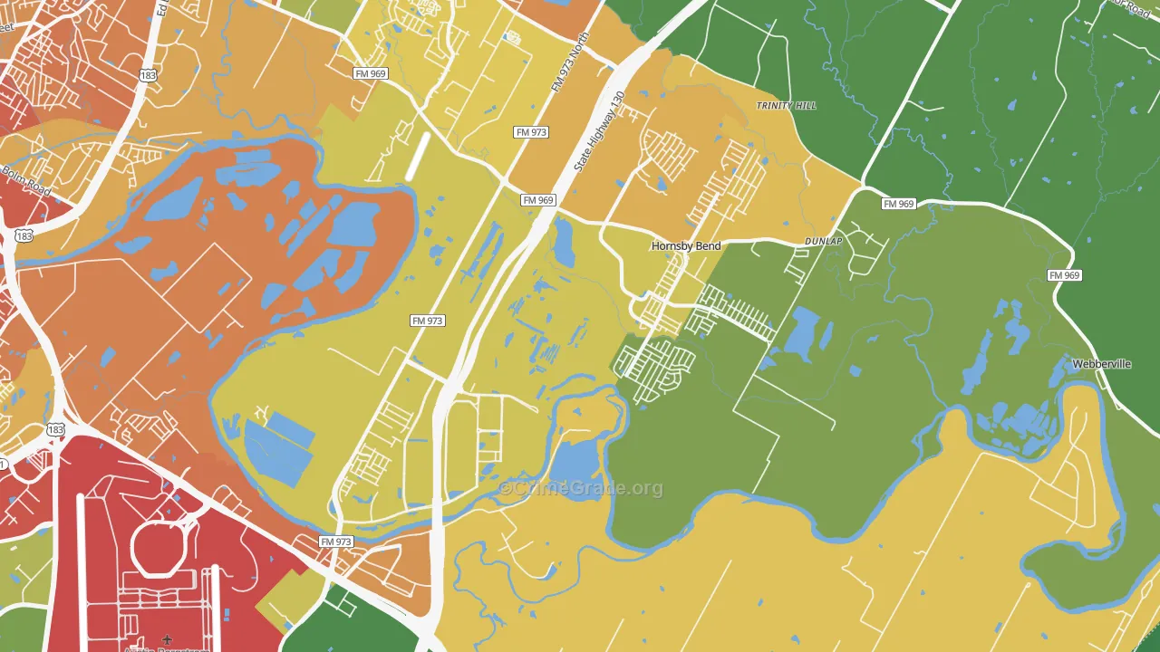78725, TX Map of Drug-Related Crime Rates