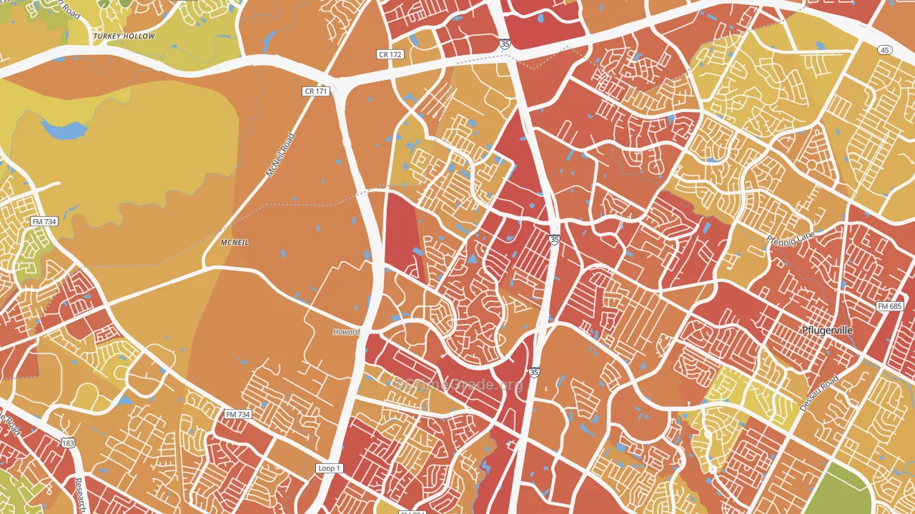 78728, TX Map of Drug-Related Crime Rates