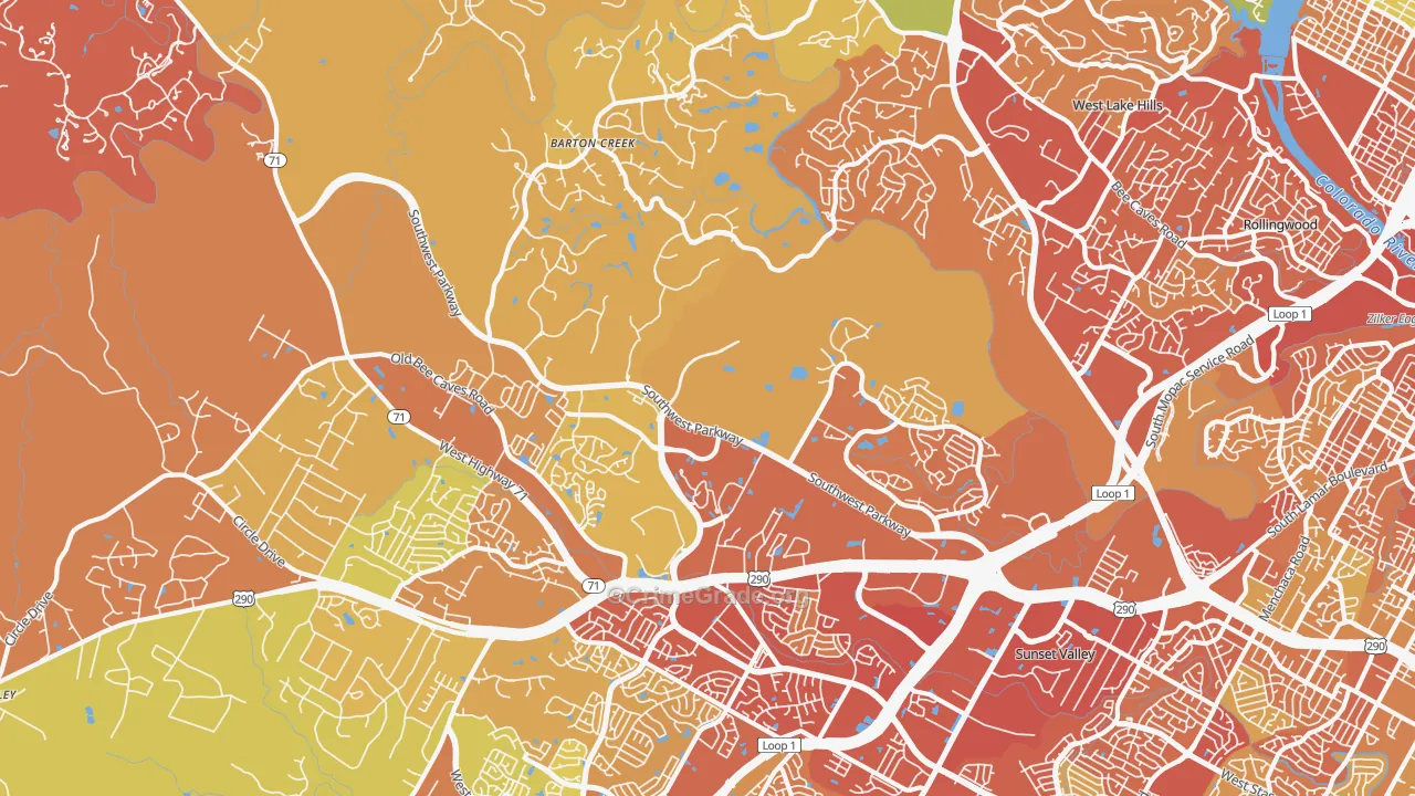78735, TX Map of Drug-Related Crime Rates