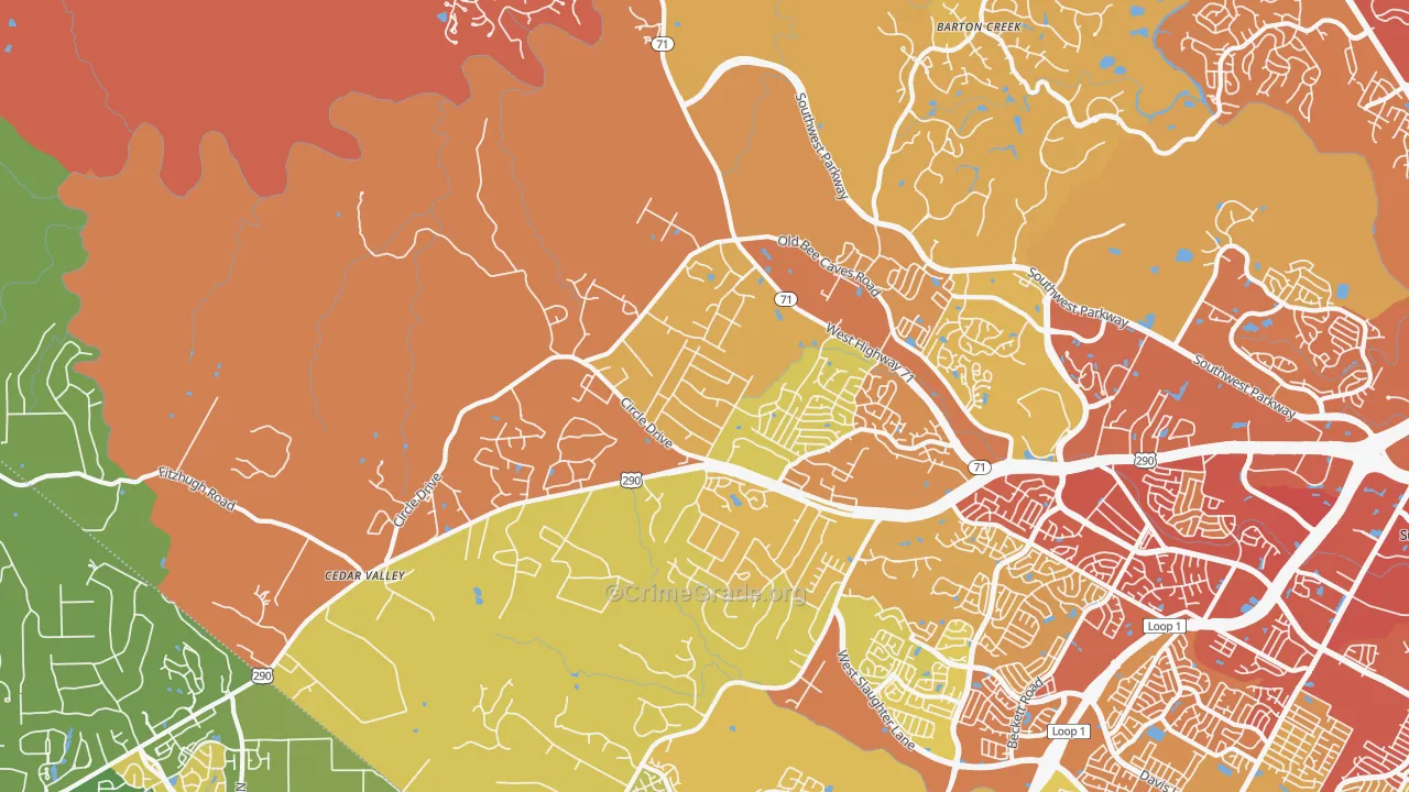 78736, TX Map of Drug-Related Crime Rates