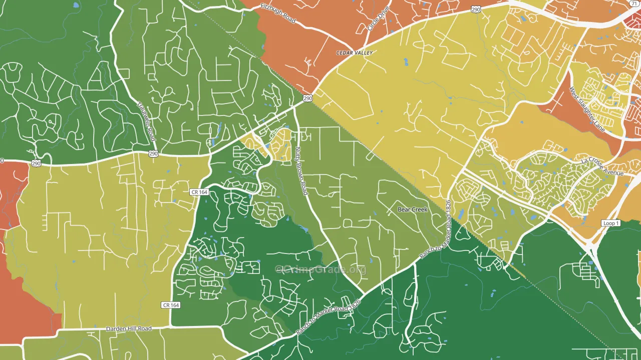 78737, TX Map of Drug-Related Crime Rates