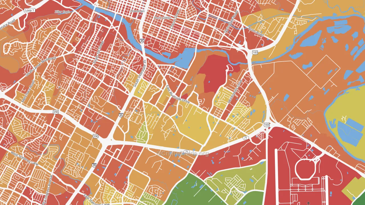 78741, TX Map of Drug-Related Crime Rates