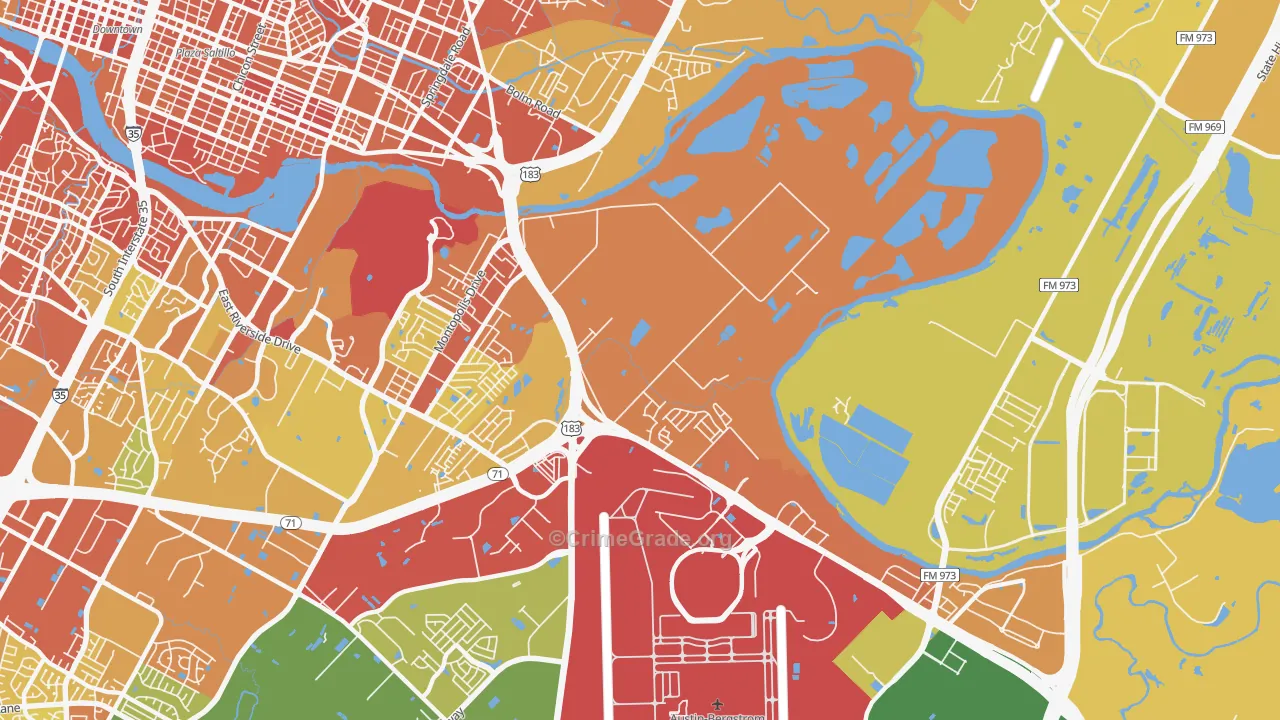 78742, TX Map of Drug-Related Crime Rates