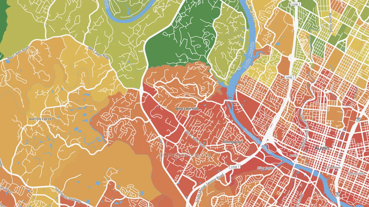 78746, TX Map of Drug-Related Crime Rates