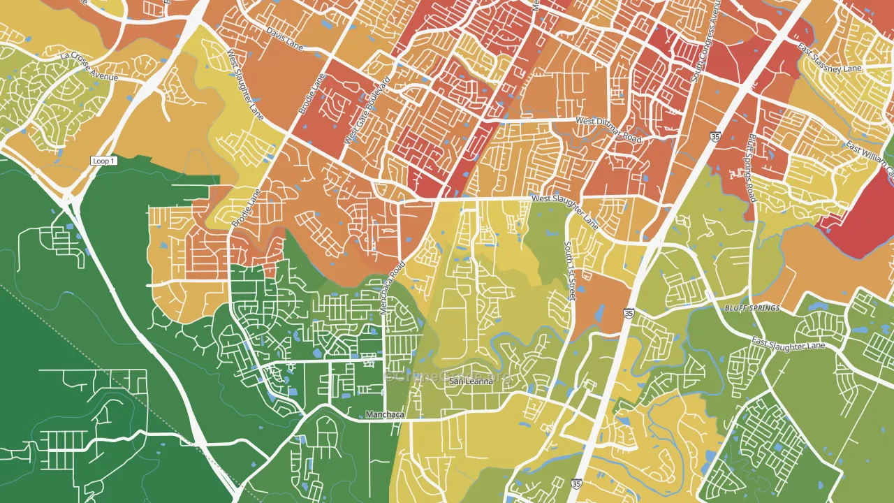 78748, TX Map of Drug-Related Crime Rates