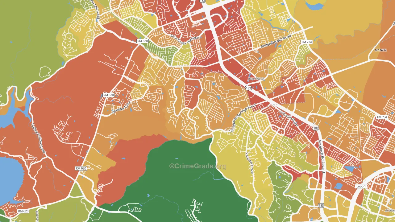 78750, TX Map of Drug-Related Crime Rates