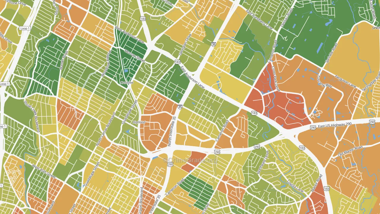 78752, TX Map of Drug-Related Crime Rates
