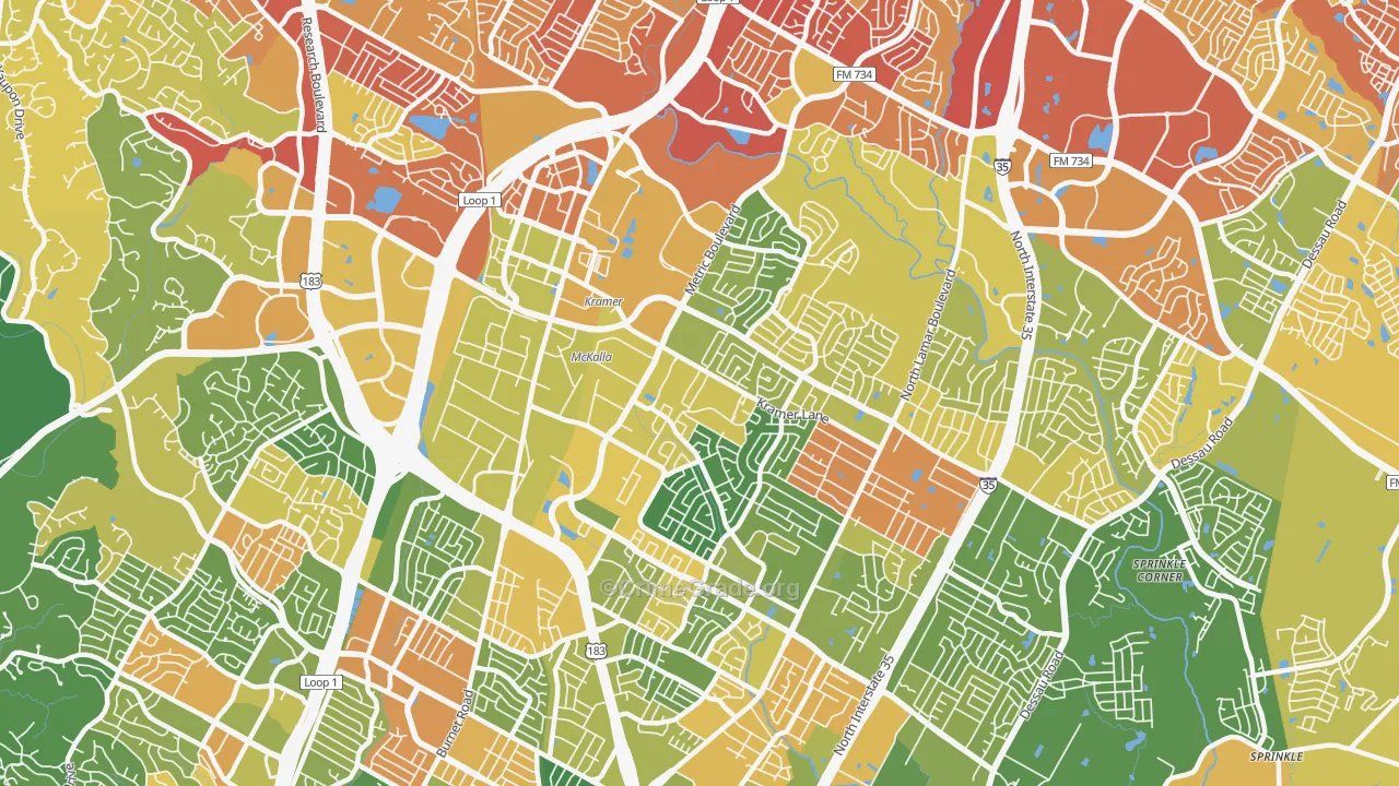 78758, TX Map of Drug-Related Crime Rates