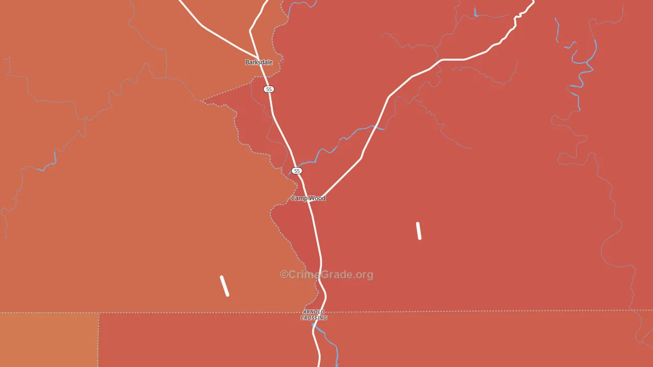 78833, TX Map of Drug-Related Crime Rates