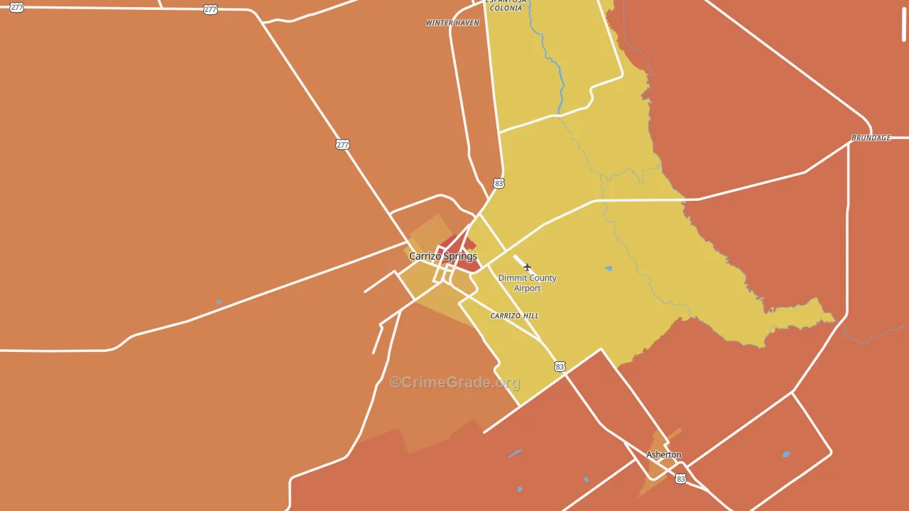 78834, TX Map of Drug-Related Crime Rates