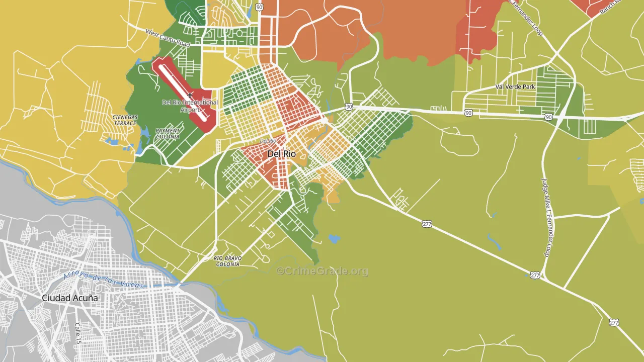78841, TX Map of Drug-Related Crime Rates