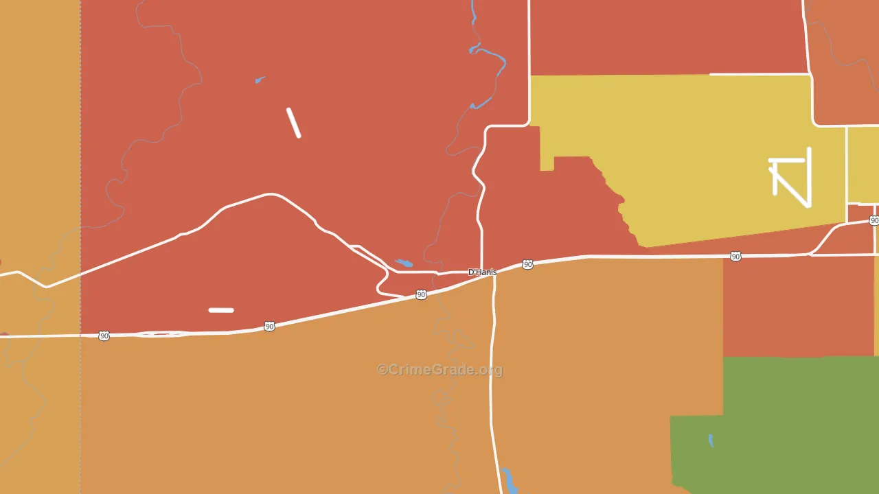78850, TX Map of Drug-Related Crime Rates