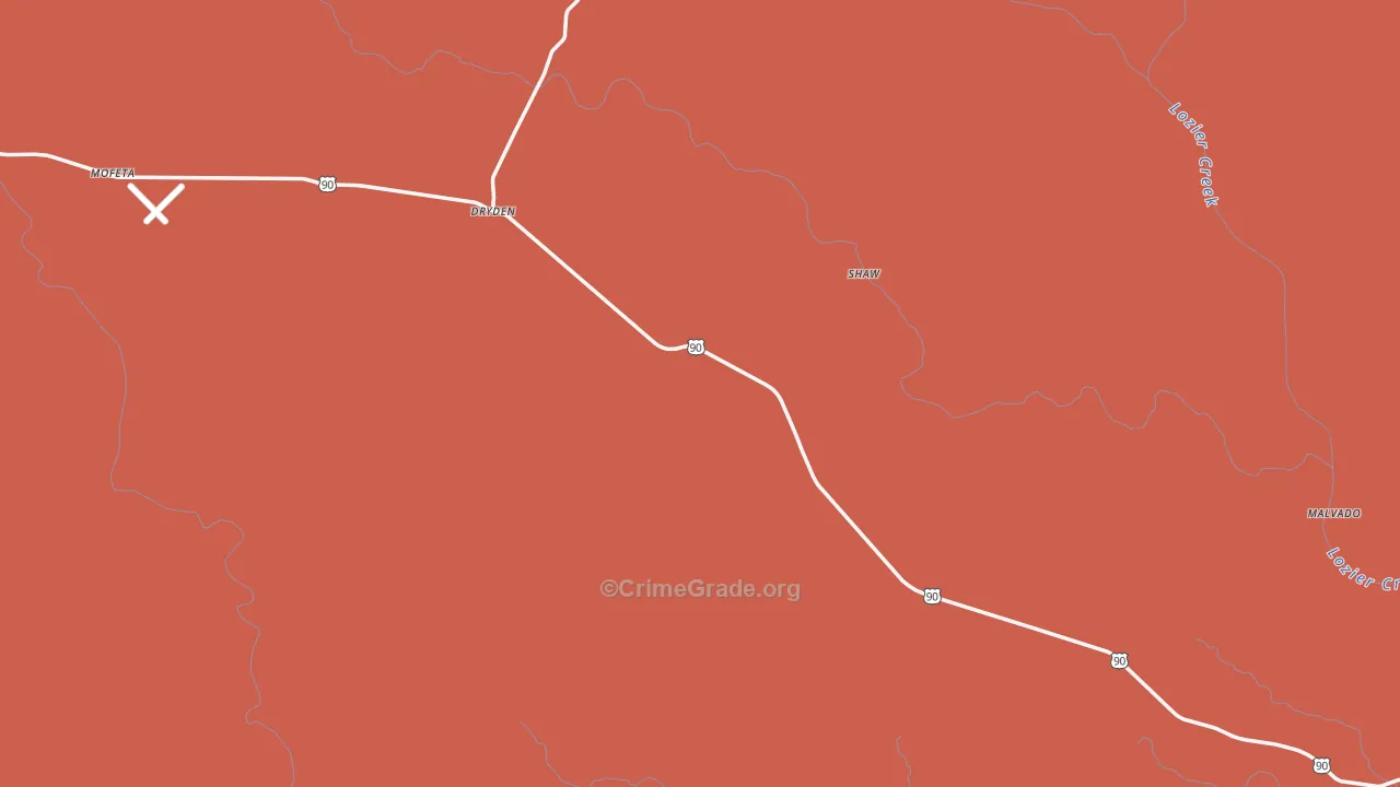 78851, TX Map of Drug-Related Crime Rates