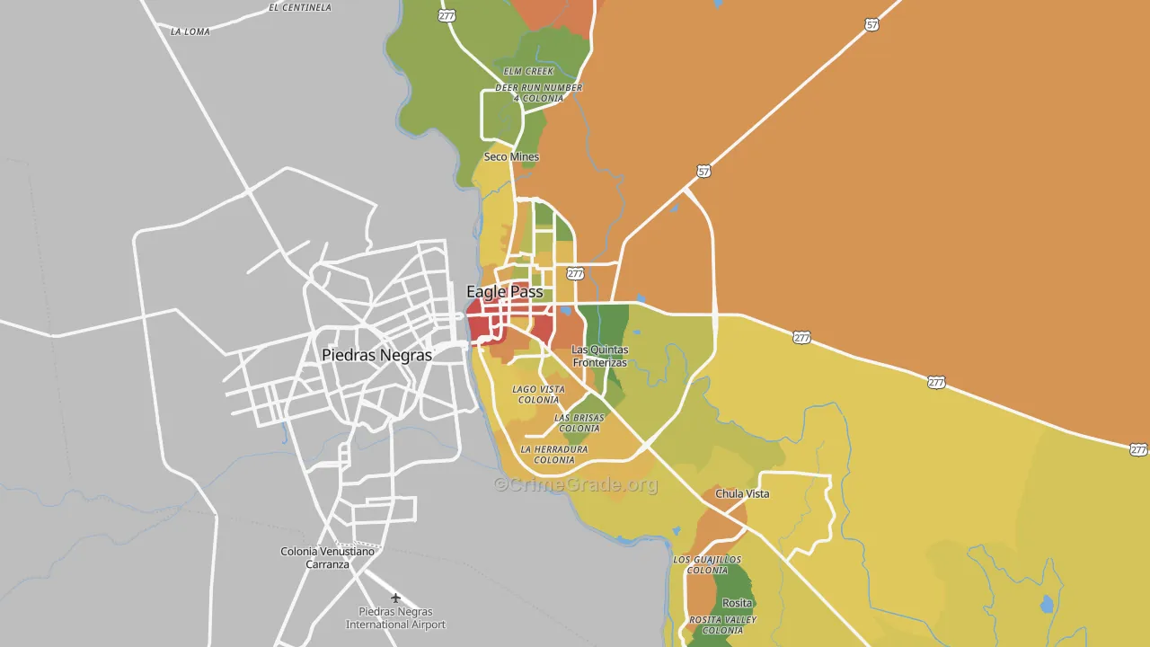 78852, TX Map of Drug-Related Crime Rates