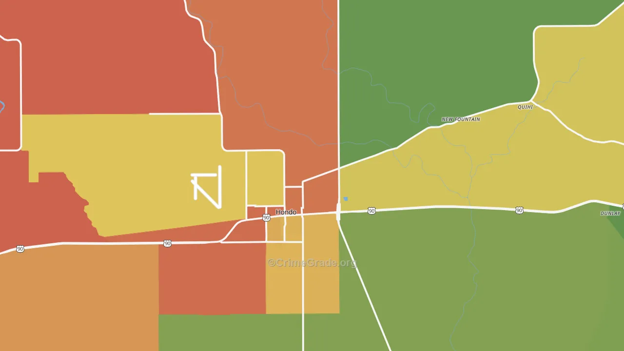 78861, TX Map of Drug-Related Crime Rates