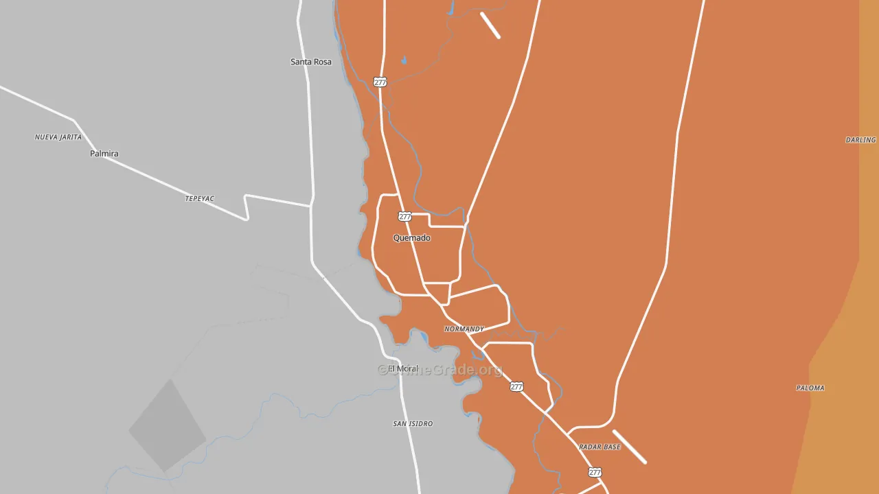78877, TX Map of Drug-Related Crime Rates