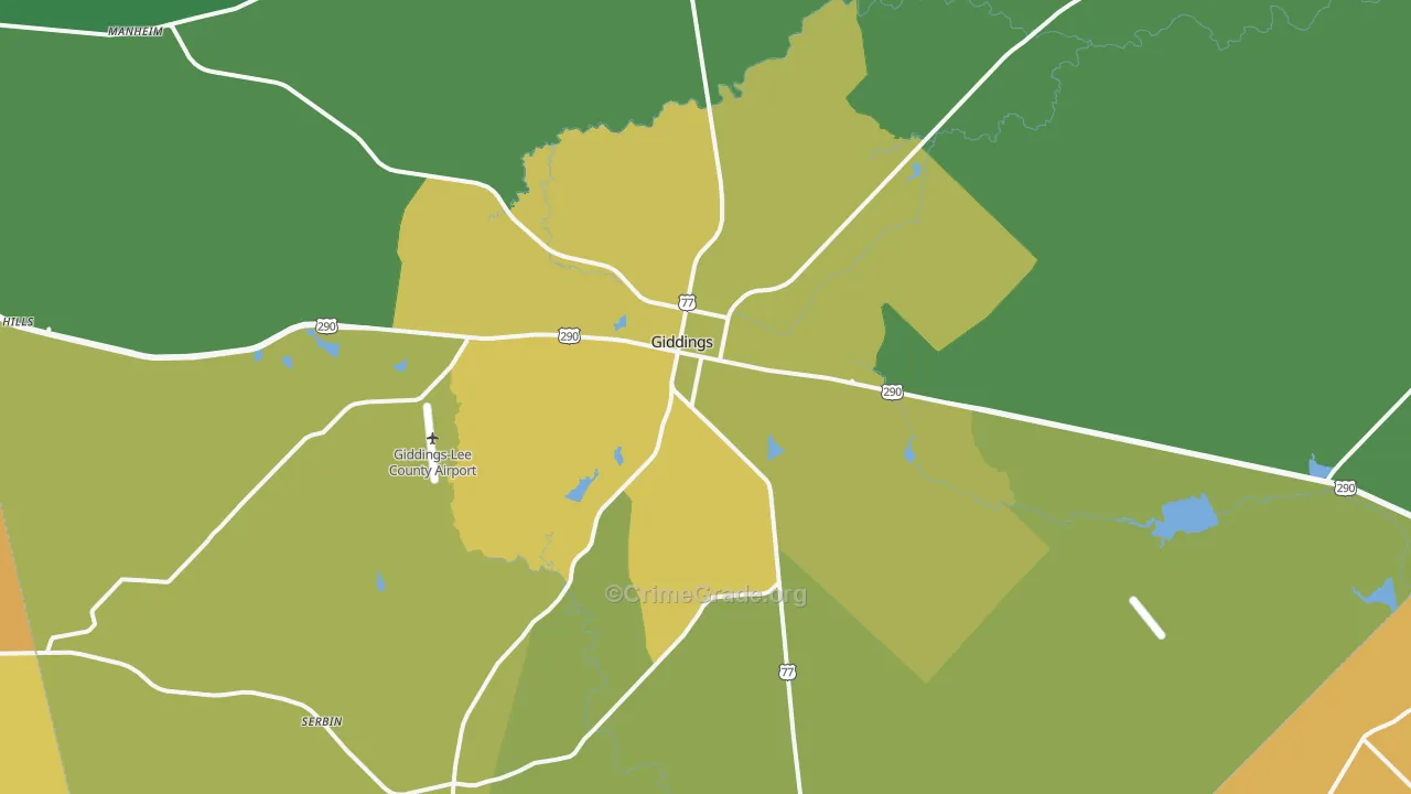 78942, TX Map of Drug-Related Crime Rates