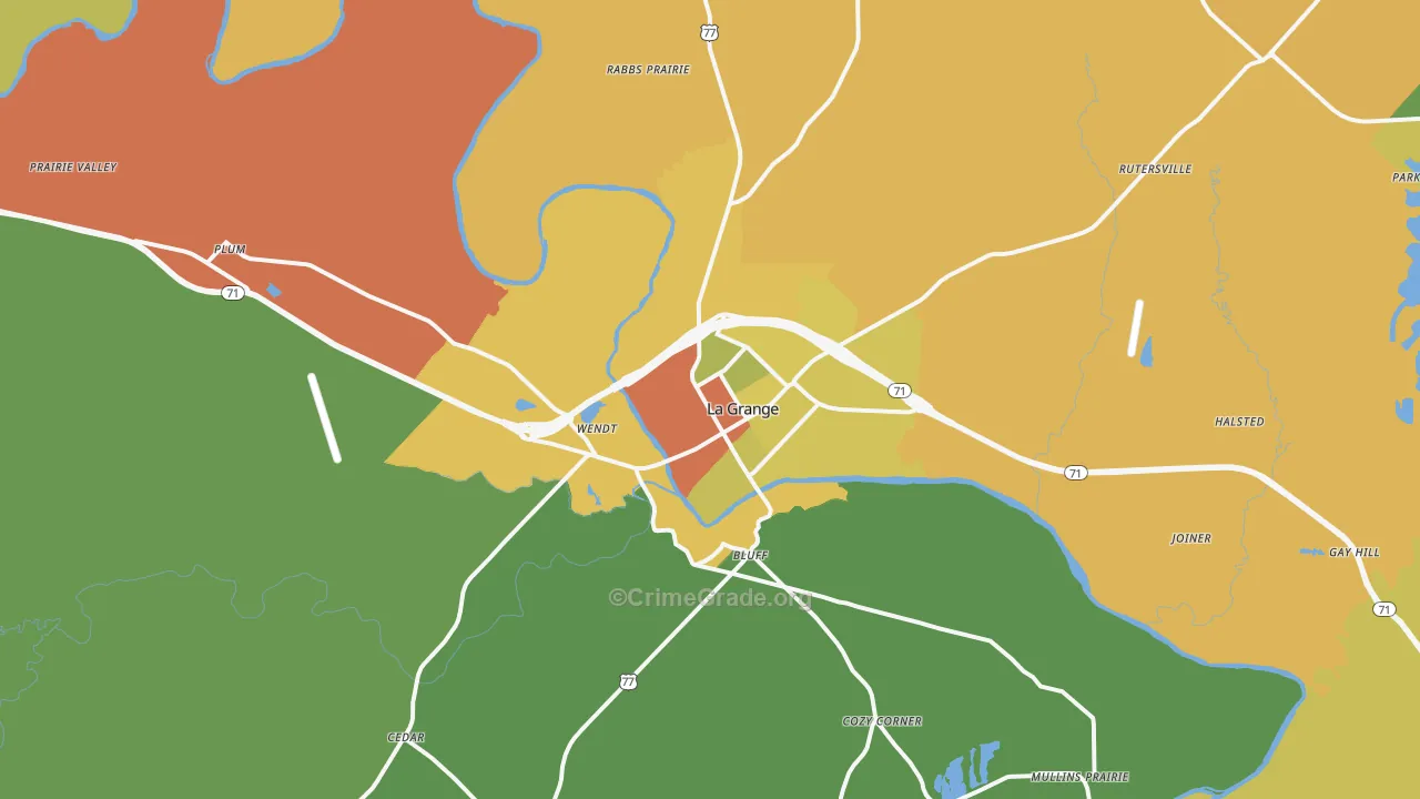 78945, TX Map of Drug-Related Crime Rates