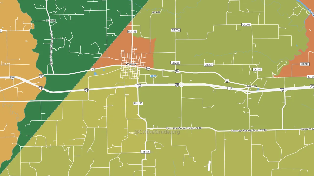 78962, TX Map of Drug-Related Crime Rates