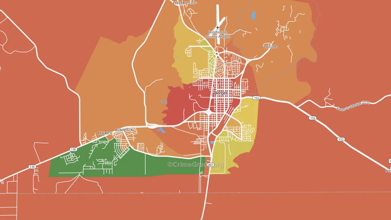 79007, TX Map of Drug-Related Crime Rates