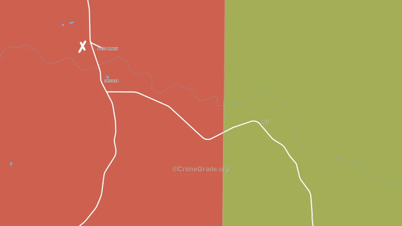 79010, TX Map of Drug-Related Crime Rates